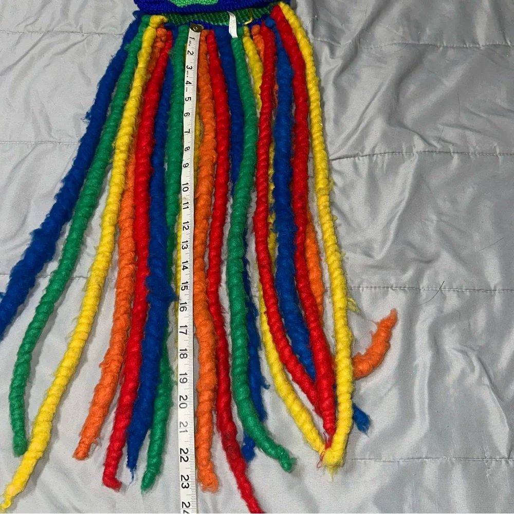 Rainbow Knit Faux Dread Yarn Cap Beanie Festival Rave Party (No Purple) Funny